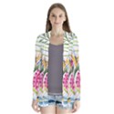 Tropical flowers Drape Collar Cardigan View1