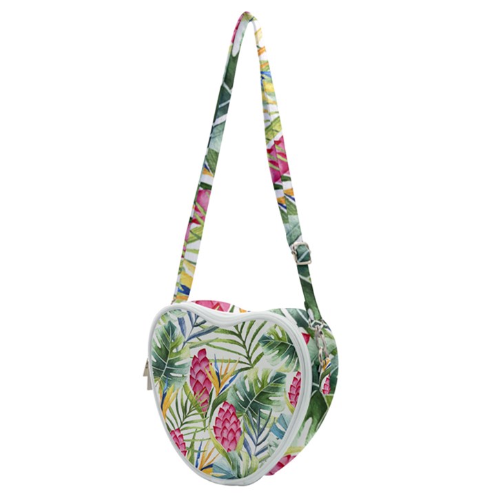 Tropical flowers Heart Shoulder Bag