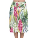 Tropical flowers Velvet Flared Midi Skirt View1