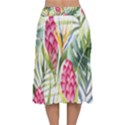 Tropical flowers Velvet Flared Midi Skirt View2