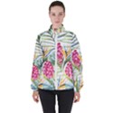 Tropical flowers Women s High Neck Windbreaker View1