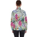 Tropical flowers Women s High Neck Windbreaker View2