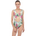 Tropical flowers Center Cut Out Swimsuit View1