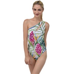 Tropical Flowers To One Side Swimsuit by goljakoff