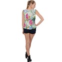 Tropical flowers Bubble Hem Chiffon Tank Top View2