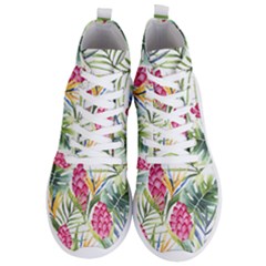 Tropical Flowers Men s Lightweight High Top Sneakers by goljakoff