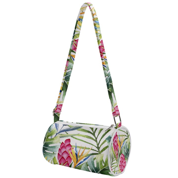 Tropical flowers Mini Cylinder Bag