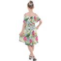 Tropical flowers Kids  Cut Out Shoulders Chiffon Dress View2