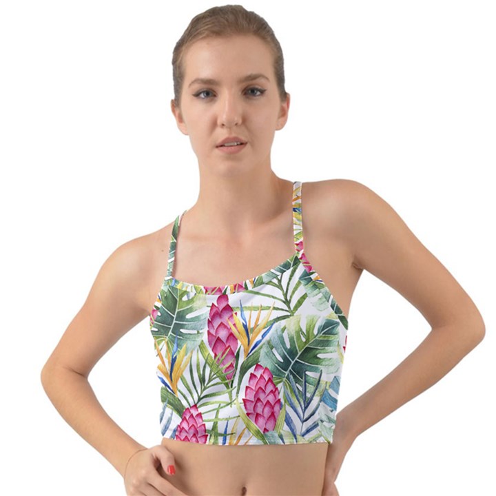 Tropical flowers Mini Tank Bikini Top