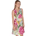 Tropical flowers Knee Length Skater Dress With Pockets View3