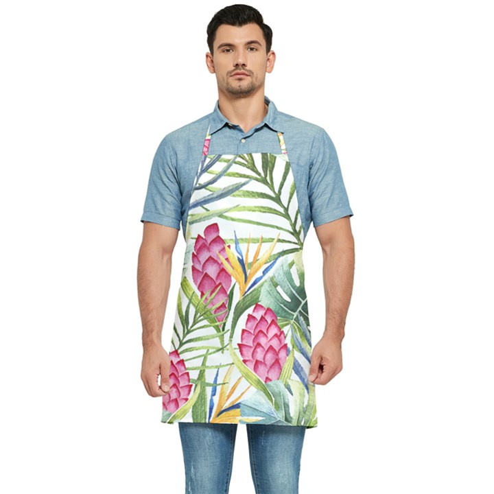 Tropical flowers Kitchen Apron