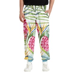 Tropical flowers Men s Elastic Waist Pants