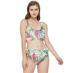 Tropical Flowers Frilly Bikini Set by goljakoff