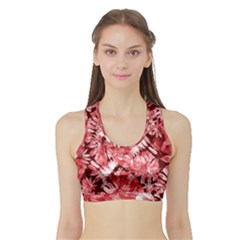 Red Leaves Sports Bra With Border by goljakoff