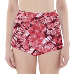 Red Leaves High-waisted Bikini Bottoms by goljakoff