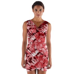 Red Leaves Wrap Front Bodycon Dress by goljakoff