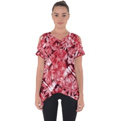 Red Leaves Cut Out Side Drop Tee by goljakoff