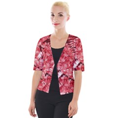 Red Leaves Cropped Button Cardigan by goljakoff