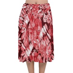 Red Leaves Velvet Flared Midi Skirt by goljakoff