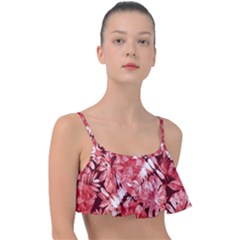 Red Leaves Frill Bikini Top by goljakoff