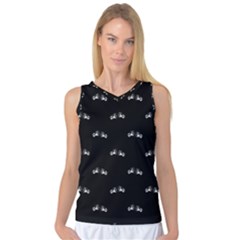 Black And White Boxing Motif Pattern Women s Basketball Tank Top by dflcprintsclothing