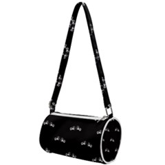 Black And White Boxing Motif Pattern Mini Cylinder Bag by dflcprintsclothing