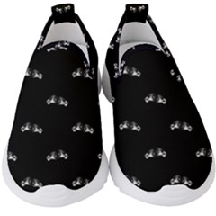 Black And White Boxing Motif Pattern Kids  Slip On Sneakers by dflcprintsclothing