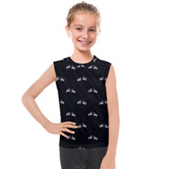 Black And White Boxing Motif Pattern Kids  Mesh Tank Top