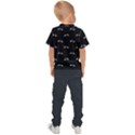 Black And White Boxing Motif Pattern Kids  Sports Tee View2