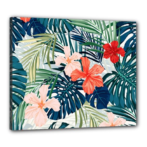 Tropical Flowers Canvas 24  X 20  (stretched) by goljakoff