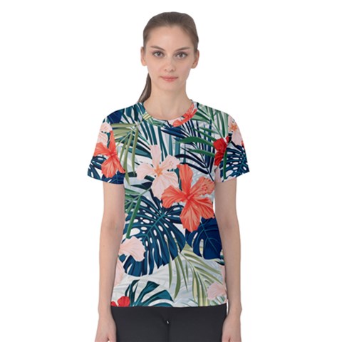 Tropical Flowers Women s Cotton Tee by goljakoff