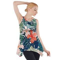 Tropical Flowers Side Drop Tank Tunic by goljakoff