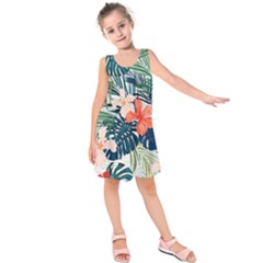 Tropical Flowers Kids  Sleeveless Dress by goljakoff