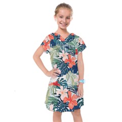 Tropical Flowers Kids  Drop Waist Dress by goljakoff