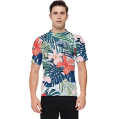 Tropical Flowers Men s Short Sleeve Rash Guard by goljakoff