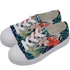 Tropical Flowers Kids  Low Top Canvas Sneakers by goljakoff