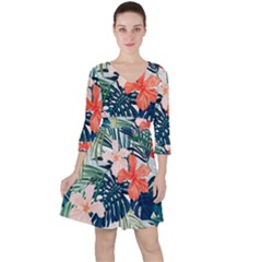 Tropical Flowers Ruffle Dress by goljakoff