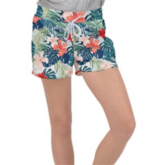 Tropical Flowers Velour Lounge Shorts by goljakoff