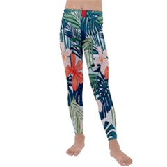 Tropical Flowers Kids  Lightweight Velour Leggings by goljakoff