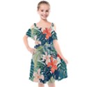 Tropical flowers Kids  Cut Out Shoulders Chiffon Dress View1