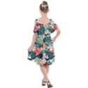 Tropical flowers Kids  Cut Out Shoulders Chiffon Dress View2