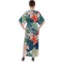 Tropical flowers V-Neck Boho Style Maxi Dress View2