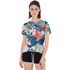 Tropical Flowers Open Back Sport Tee by goljakoff