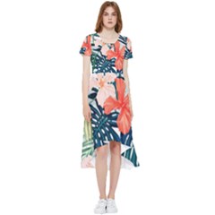 Tropical Flowers High Low Boho Dress