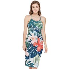 Tropical Flowers Bodycon Cross Back Summer Dress