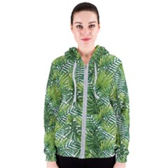 Green Leaves Women s Zipper Hoodie by goljakoff