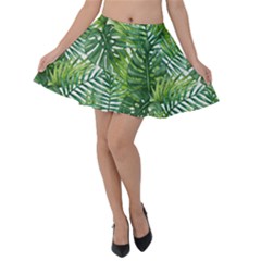 Green Leaves Velvet Skater Skirt by goljakoff