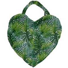 Green Leaves Giant Heart Shaped Tote by goljakoff