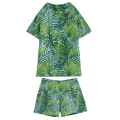 Green Leaves Kids  Swim Tee And Shorts Set by goljakoff