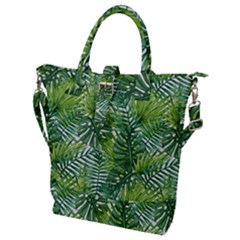 Green Leaves Buckle Top Tote Bag by goljakoff